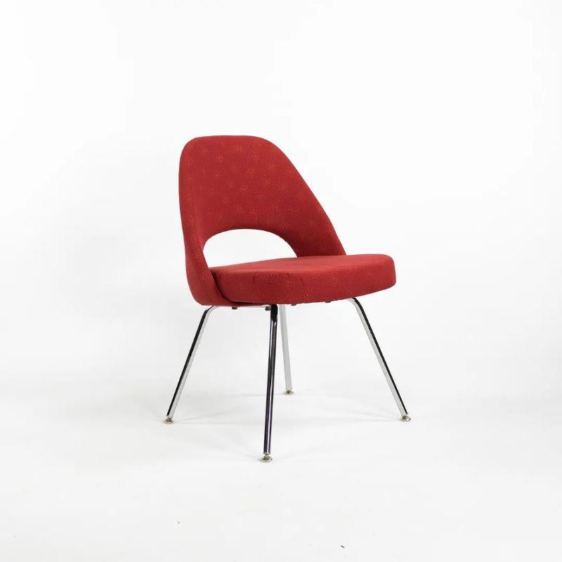 2018 Eero Saarinen for Knoll Armless Executive Chairs in Star Struck Red Fabric In Good Condition For Sale In Philadelphia, PA