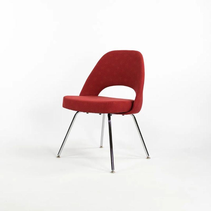 Contemporary 2018 Eero Saarinen for Knoll Armless Executive Chairs in Star Struck Red Fabric For Sale