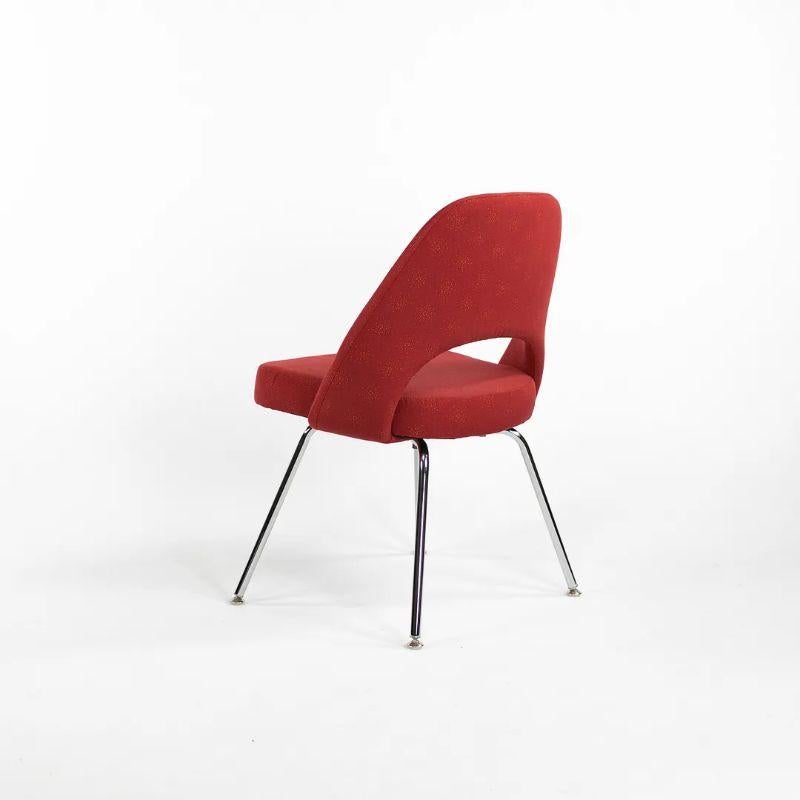 2018 Eero Saarinen for Knoll Armless Executive Chairs in Star Struck Red Fabric For Sale 2