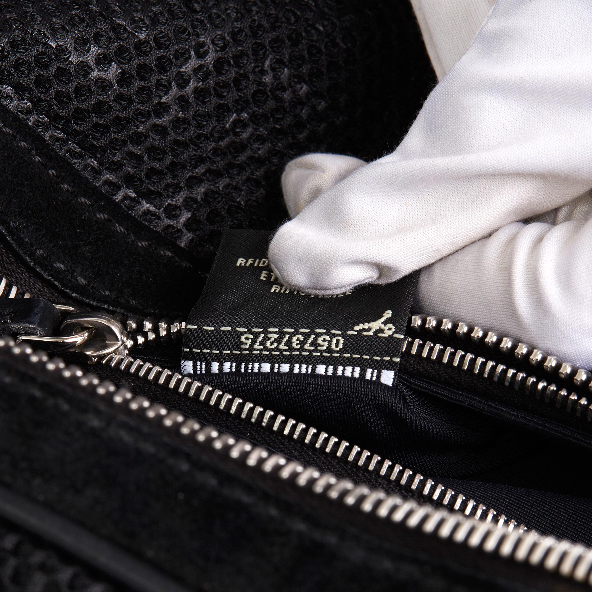2018 Fendi Black Zucca Mesh & Suede Belt Bag For Sale 2