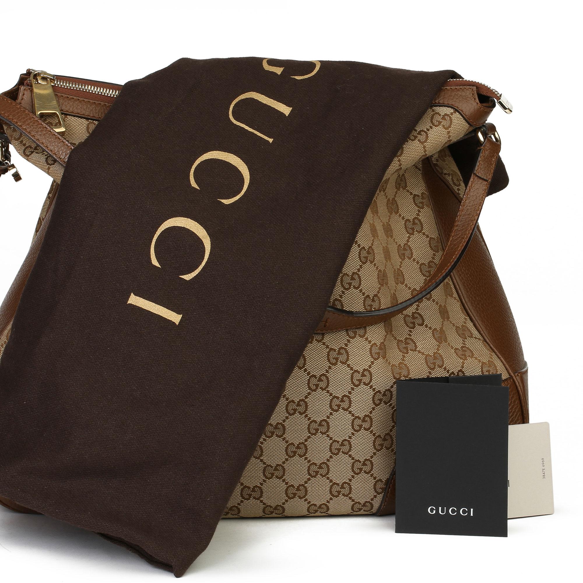 2018 Gucci Brown GG Canvas & Brown Calfskin Leather Bree Hobo with Wallet 8