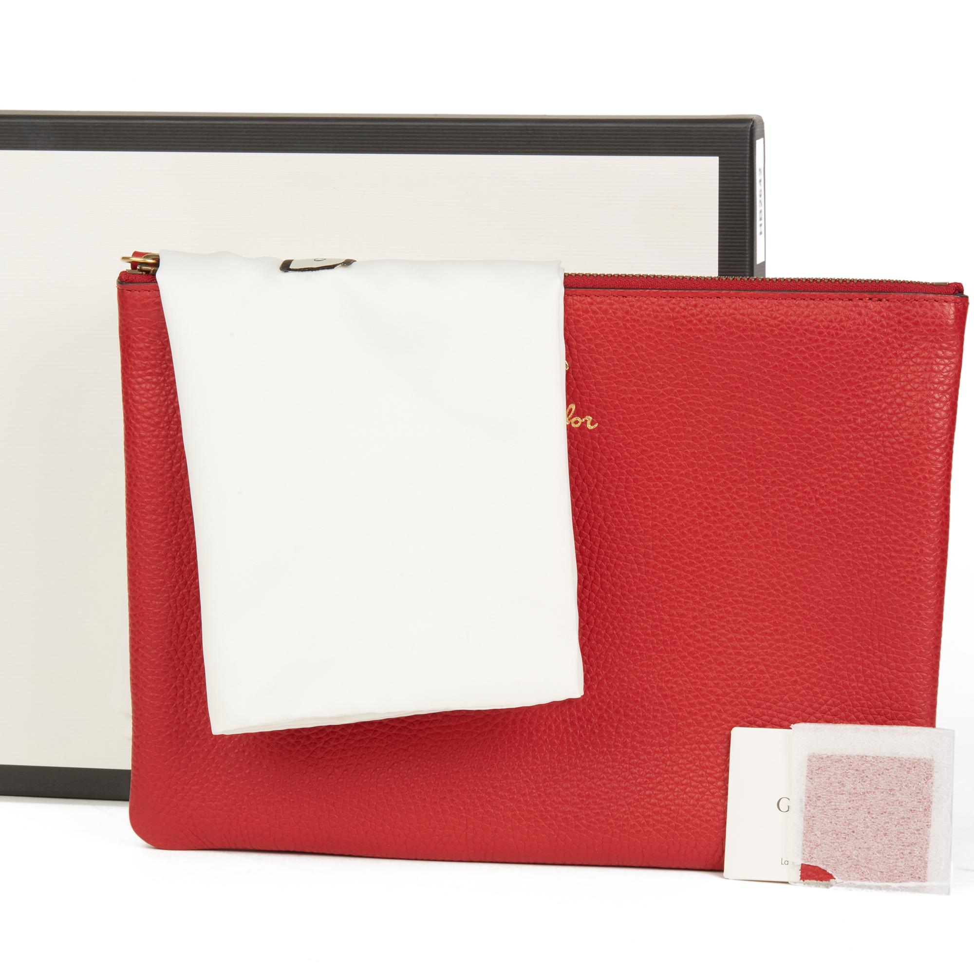 2018 Gucci - Pochette 'Blind For Love' en cuir de veau rouge 6