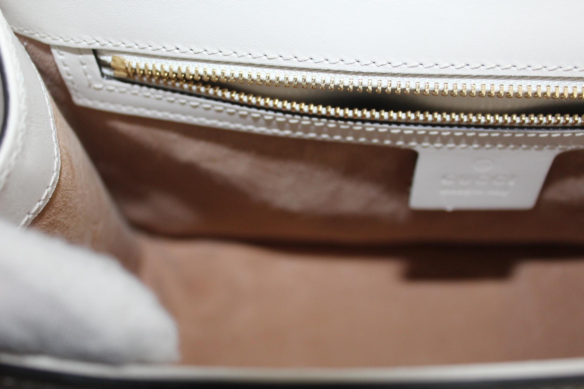 2018 Gucci Sylvie Tasche aus weißem Leder 3