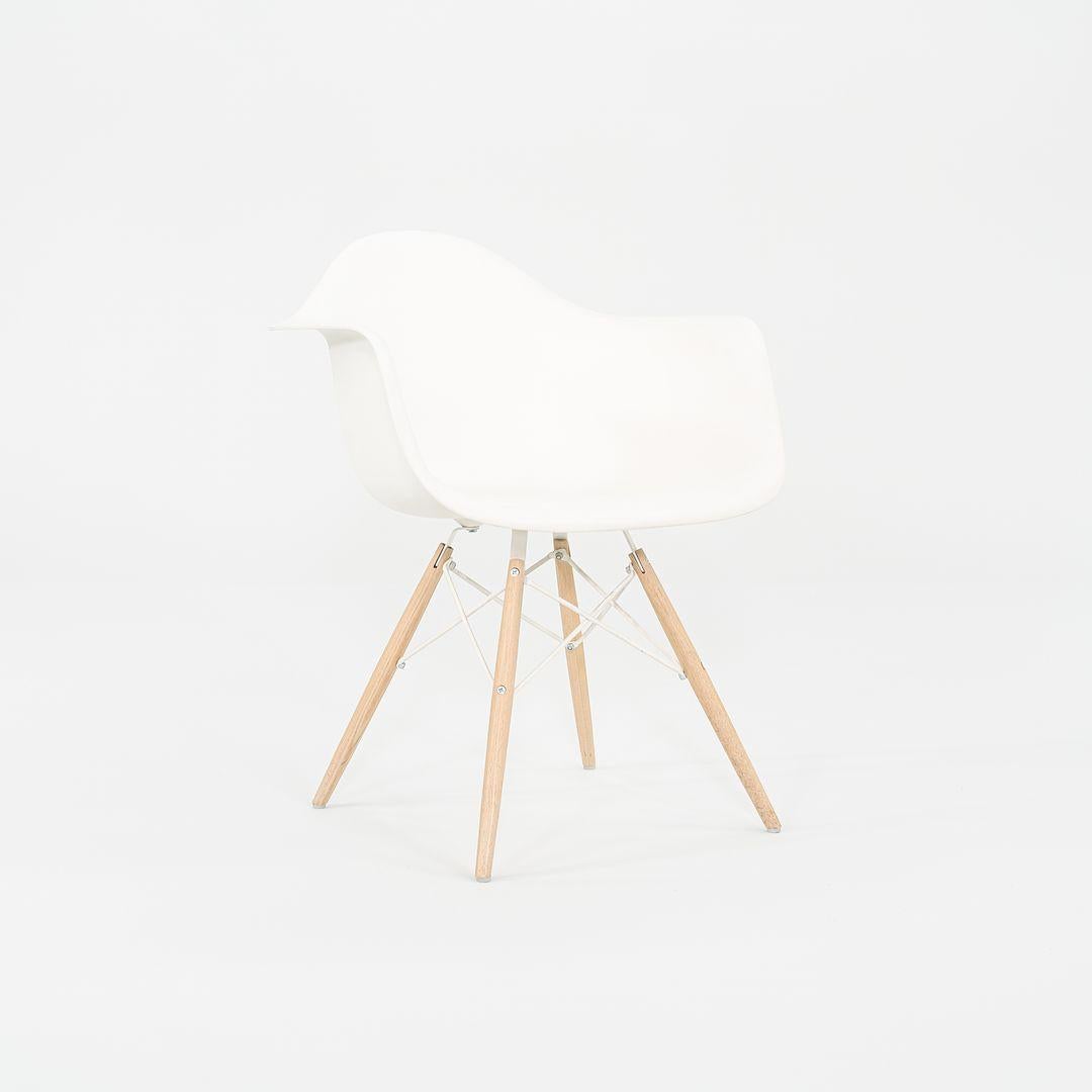 2018 Herman Miller Eames Plastic Arm Shell Chair in White with Beech Eiffel Base 3