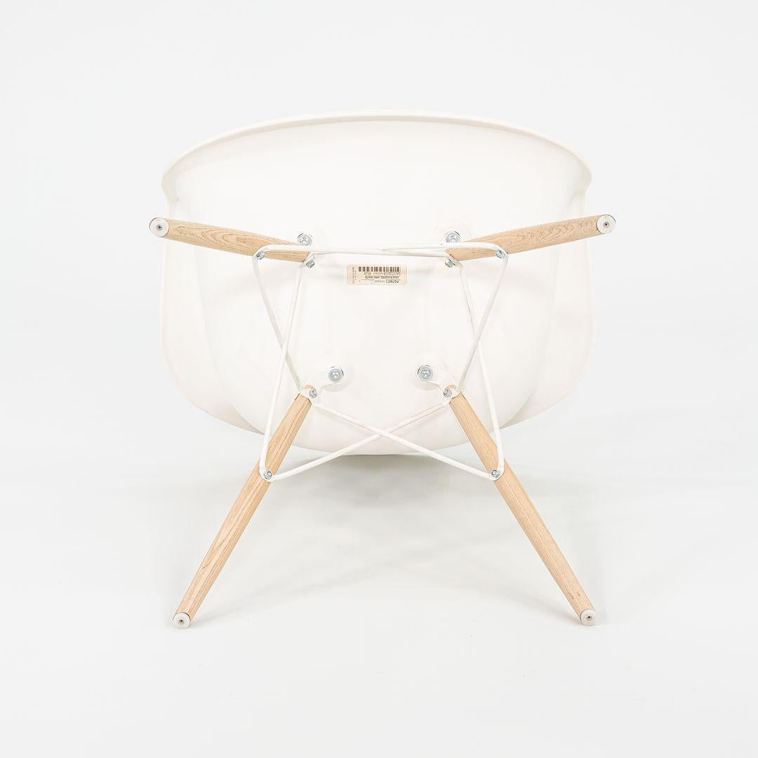 2018 Herman Miller Eames Plastic Arm Shell Chair in White with Beech Eiffel Base 1