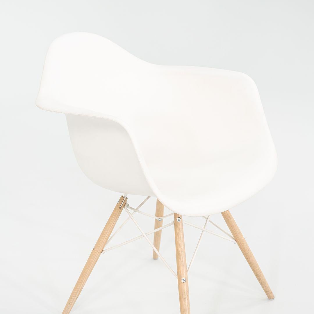 2018 Herman Miller Eames Plastic Arm Shell Chair in White with Beech Eiffel Base 2