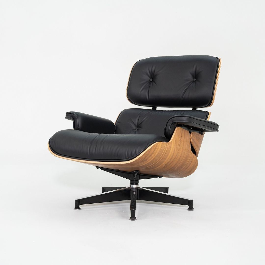 Modern 2018 Herman Miller Tall Eames Lounge Chair and Ottoman in MCL Leather and Walnut