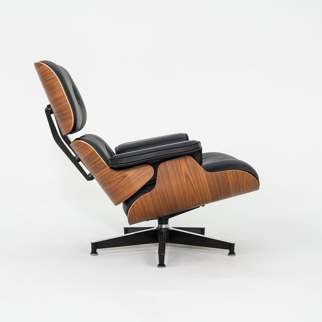 American 2018 Herman Miller Tall Eames Lounge Chair and Ottoman in MCL Leather and Walnut