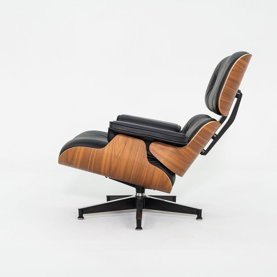 Contemporary 2018 Herman Miller Tall Eames Lounge Chair and Ottoman in MCL Leather and Walnut