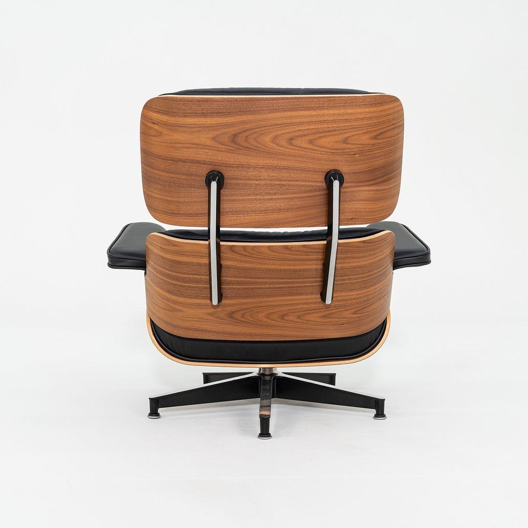 Aluminum 2018 Herman Miller Tall Eames Lounge Chair and Ottoman in MCL Leather and Walnut