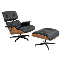 2018 Herman Miller Tall Eames Lounge Chair and Ottoman in MCL Leather and Walnut