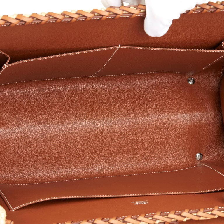 2018 Hermès Barenia Leather and Wicker Kelly 35cm Picnic at 1stDibs