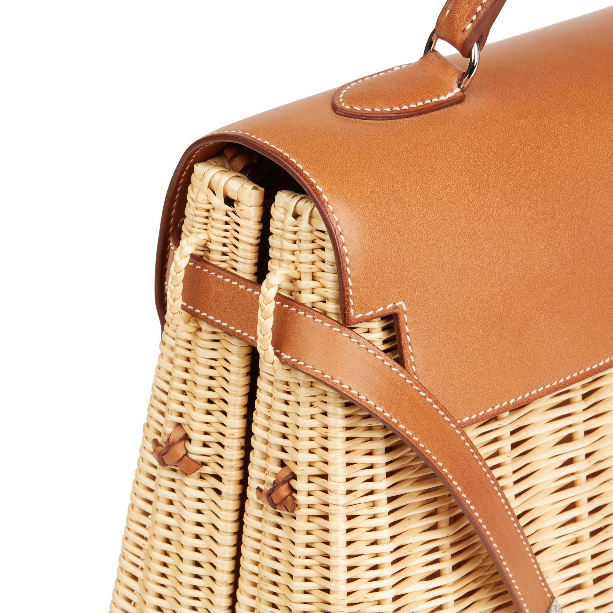 2018  Hermès Barenia Leather & Wicker Kelly 35cm Picnic In New Condition In Bishop's Stortford, Hertfordshire