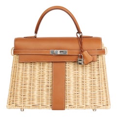 2018  Hermès Barenia Leather & Wicker Kelly 35cm Picnic