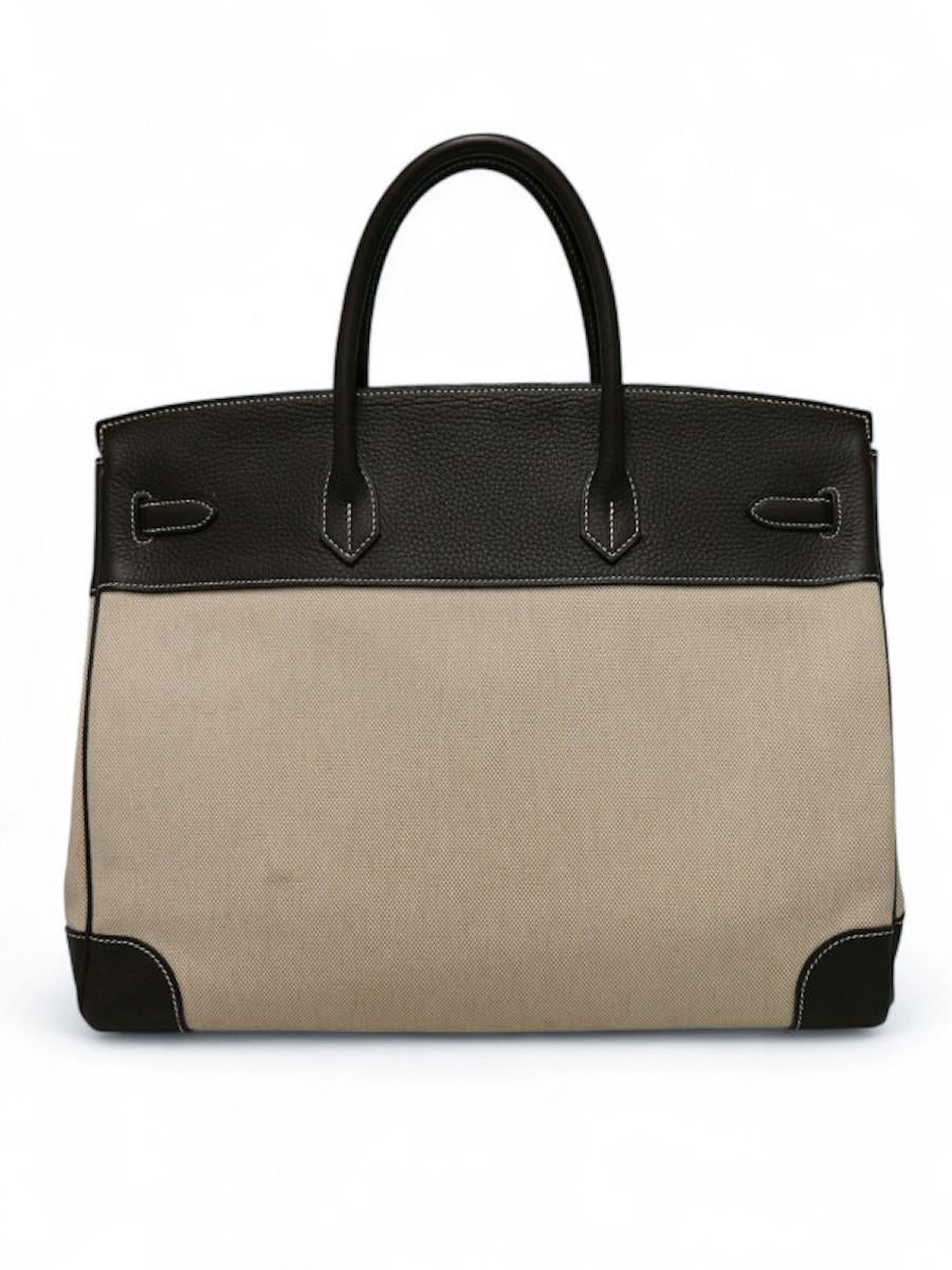 2018 Hermès Birkin 40 Leder und Canvas für Damen oder Herren im Angebot