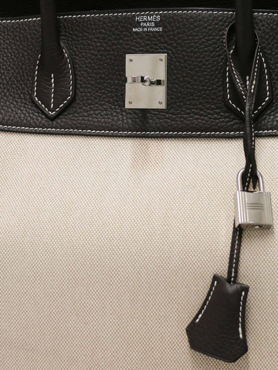 2018 Hermès Birkin 40 Leder und Canvas im Angebot 2