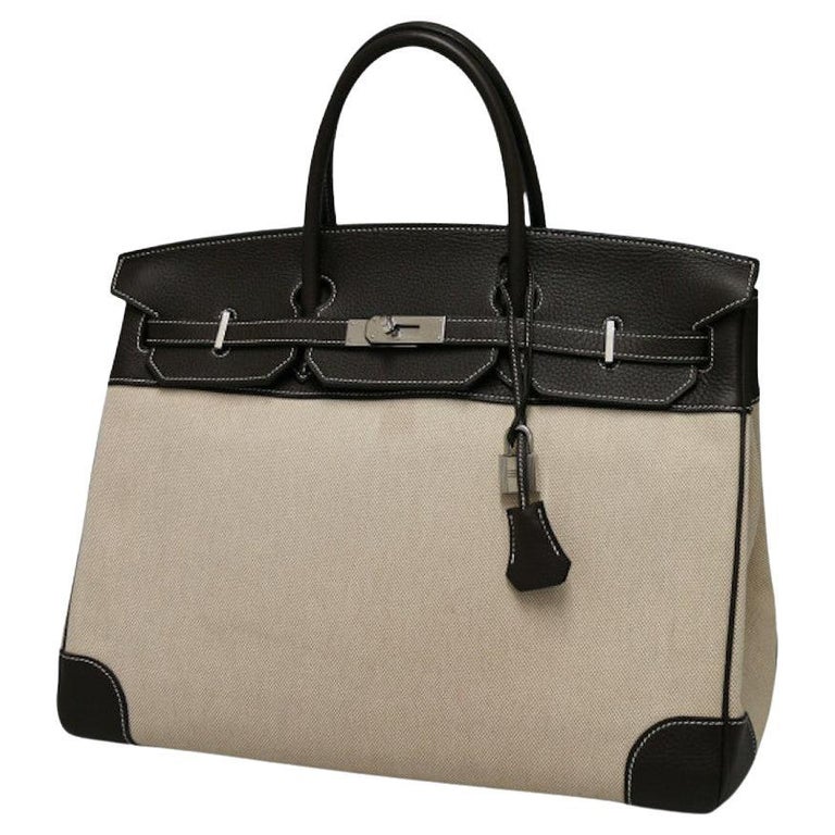 2018 Hermès Birkin 40 cuir et toile En vente sur 1stDibs France