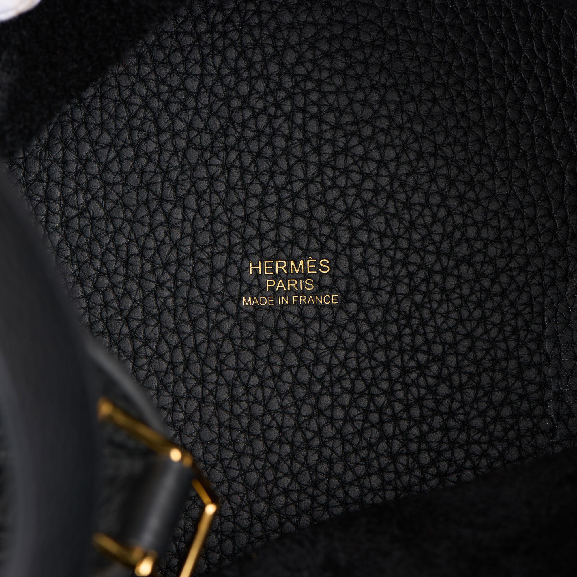 2018 Hermes Black Clemence Leather Picotin Lock 22  1