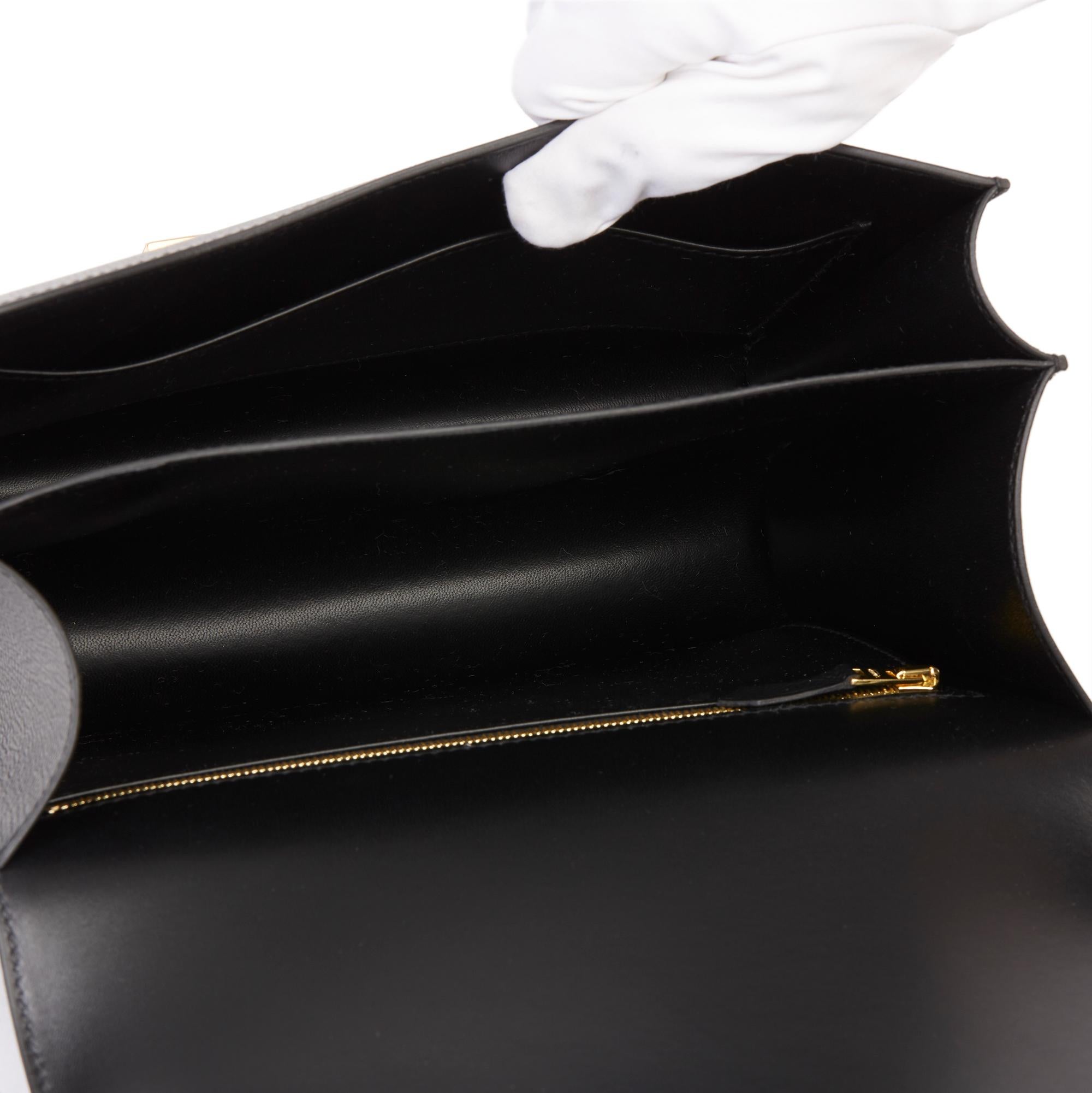 2018 Hermès Black Epsom Leather Constance 24 7