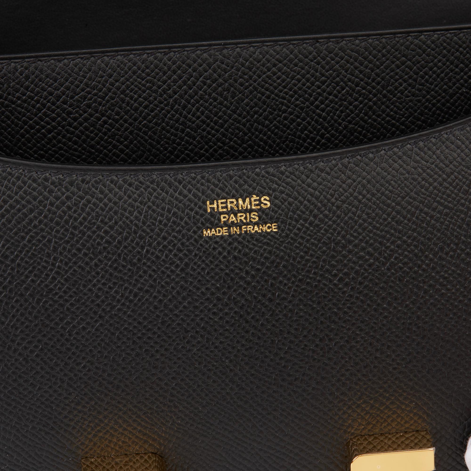 2018 Hermès Black Epsom Leather Constance 24 5