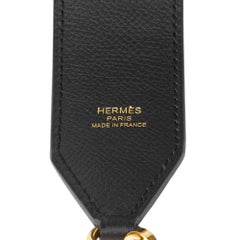 2018 Hermès Black, Lime & Malachite Epsom Leather Tressage 40mm Bag Strap