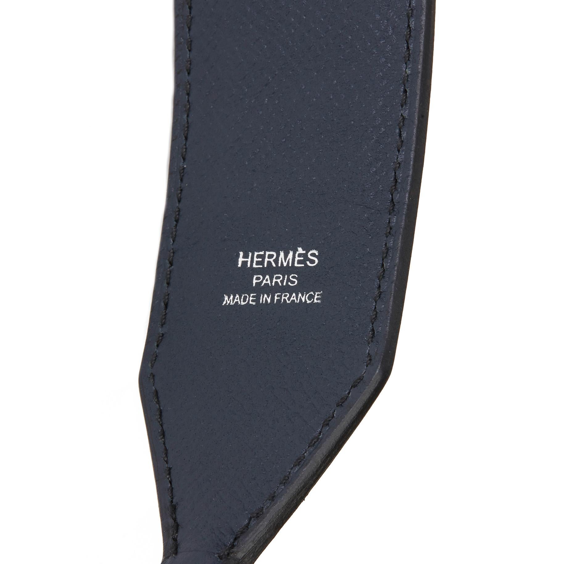 2018 Hermès Bleu Indigo, Lime and Rose Extreme Leather Tressage 40mm ...