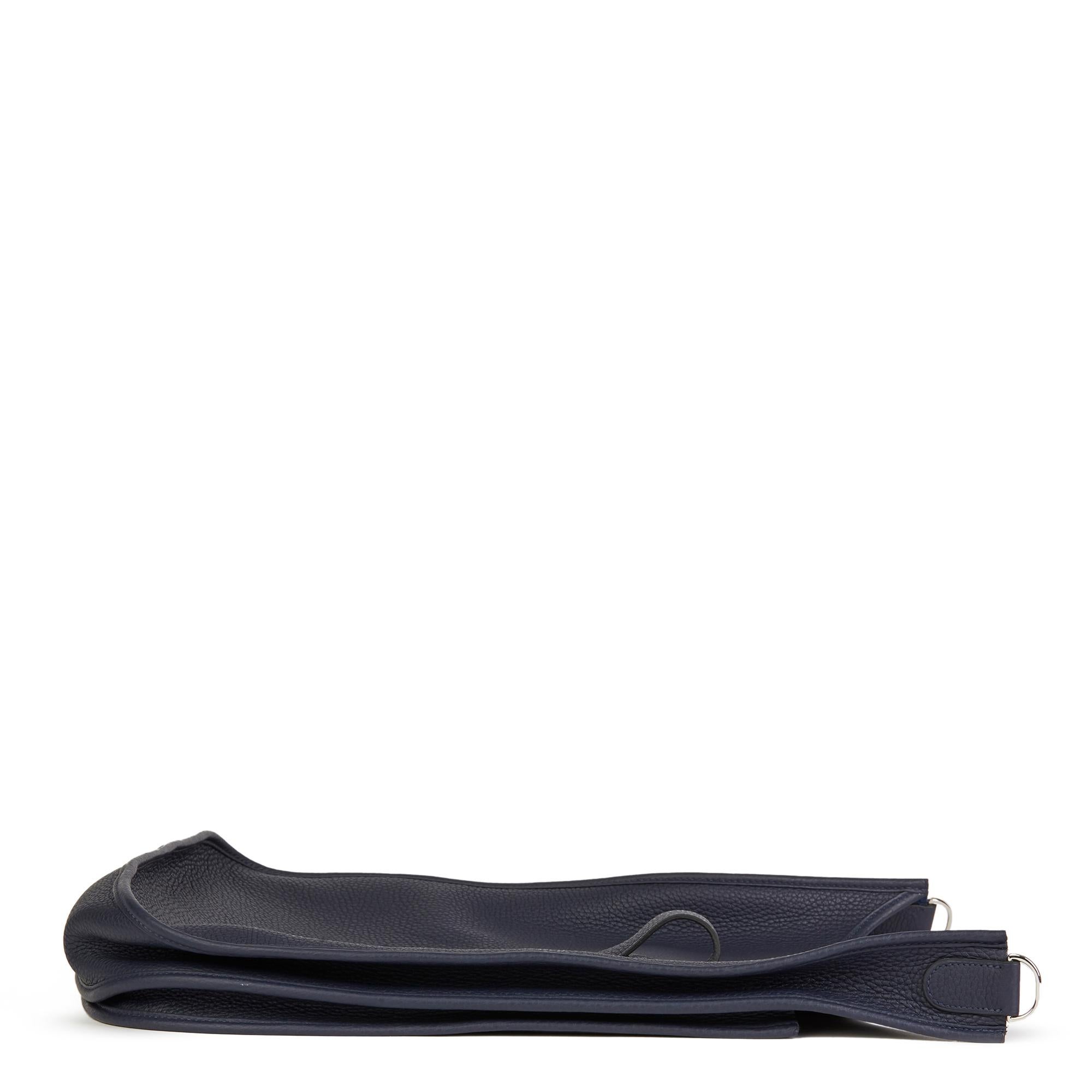 Black 2018 Hermès Bleu Nuit Clemence Leather Evelyne III 40