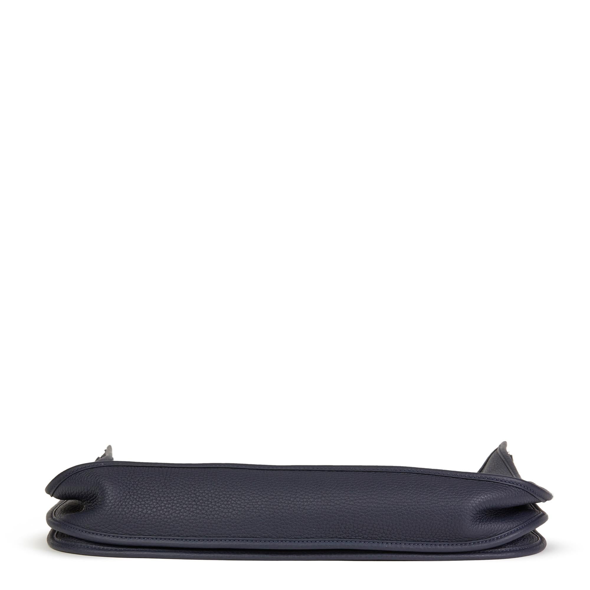 2018 Hermès Bleu Nuit Clemence Leather Evelyne III 40 In New Condition In Bishop's Stortford, Hertfordshire
