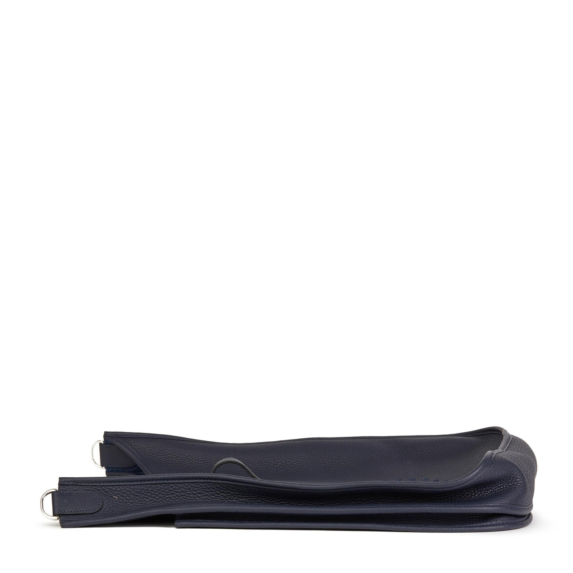Women's 2018 Hermès Bleu Nuit Clemence Leather Evelyne III 40