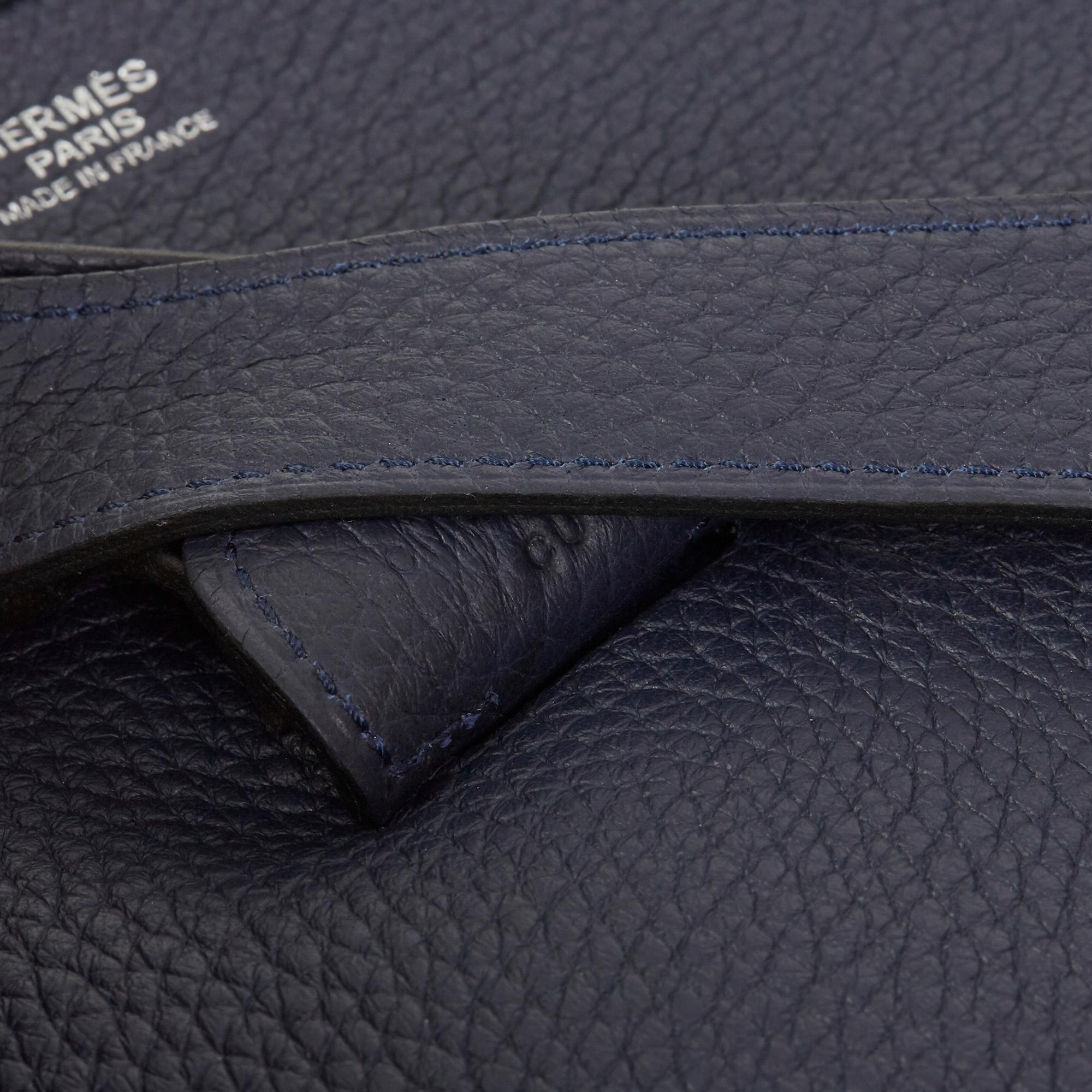 2018 Hermès Bleu Nuit Clemence Leather Evelyne III 40 1