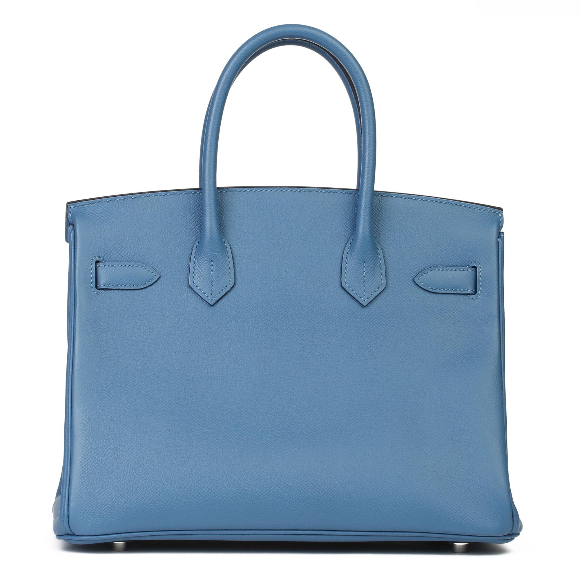 2018 Hermes Blue Azure Epsom Leather Birkin 30cm 4