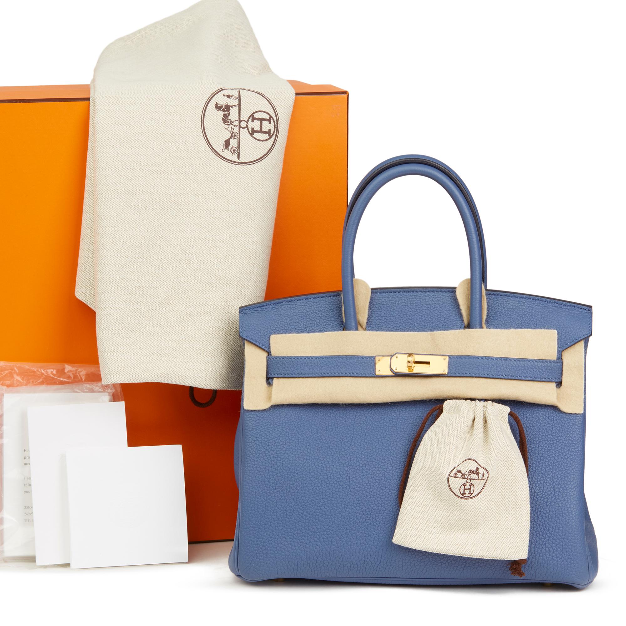 2018 Hermès Blue Brighton Togo Leather Birkin 30cm 5