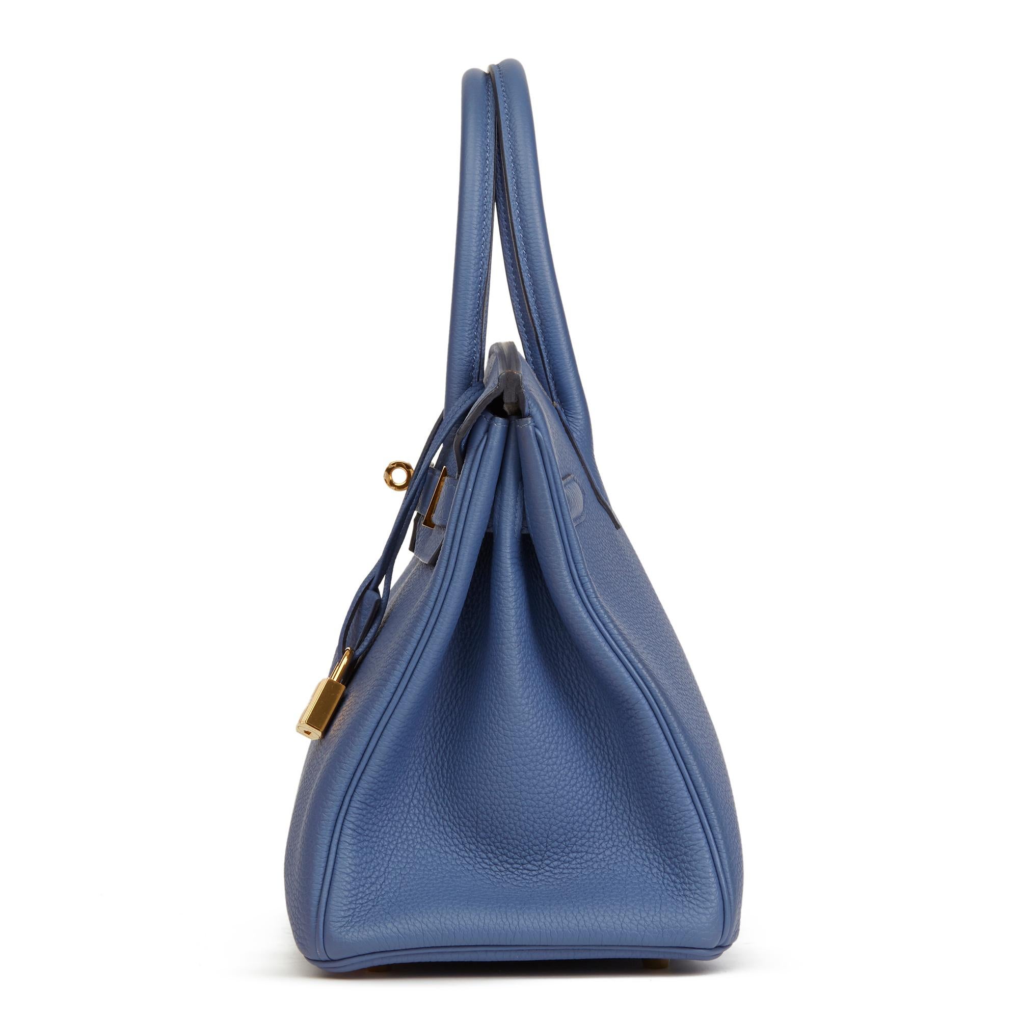 Purple 2018 Hermès Blue Brighton Togo Leather Birkin 30cm