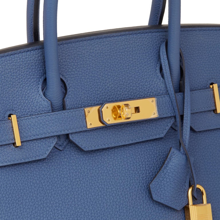 2018 Hermès Blue Brighton Togo Leather Birkin 30cm at 1stDibs