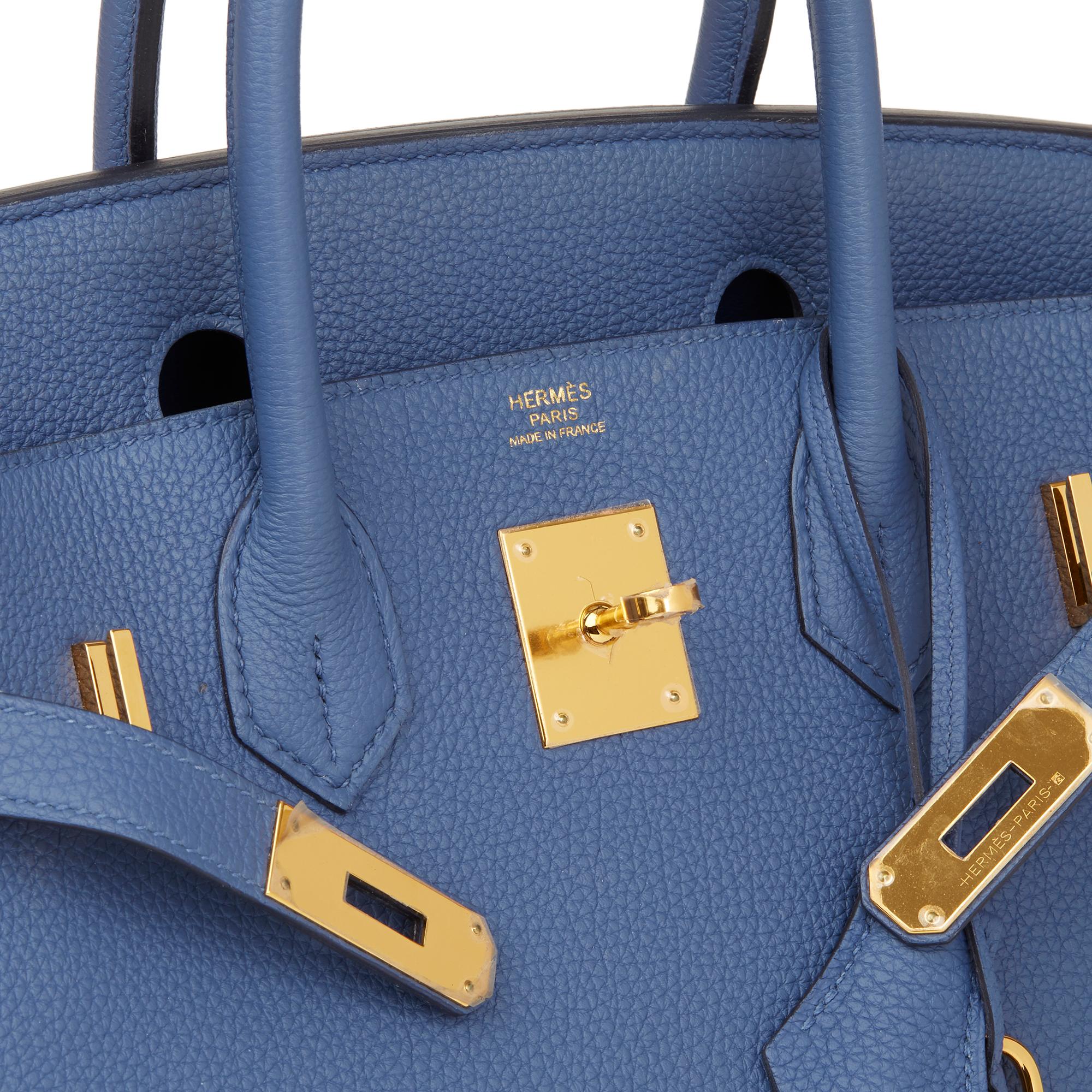 2018 Hermès Blue Brighton Togo Leather Birkin 30cm 2