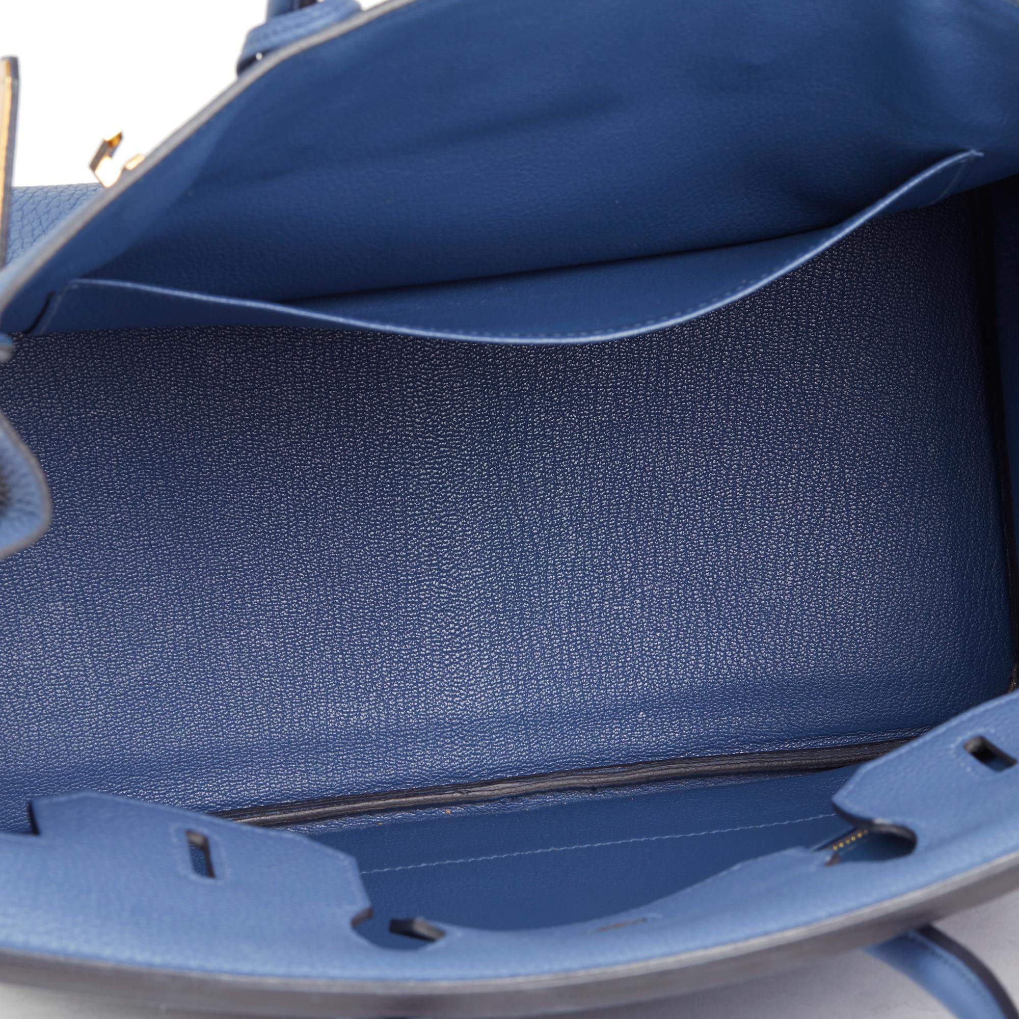 2018 Hermès Blue Brighton Togo Leather Birkin 30cm 4