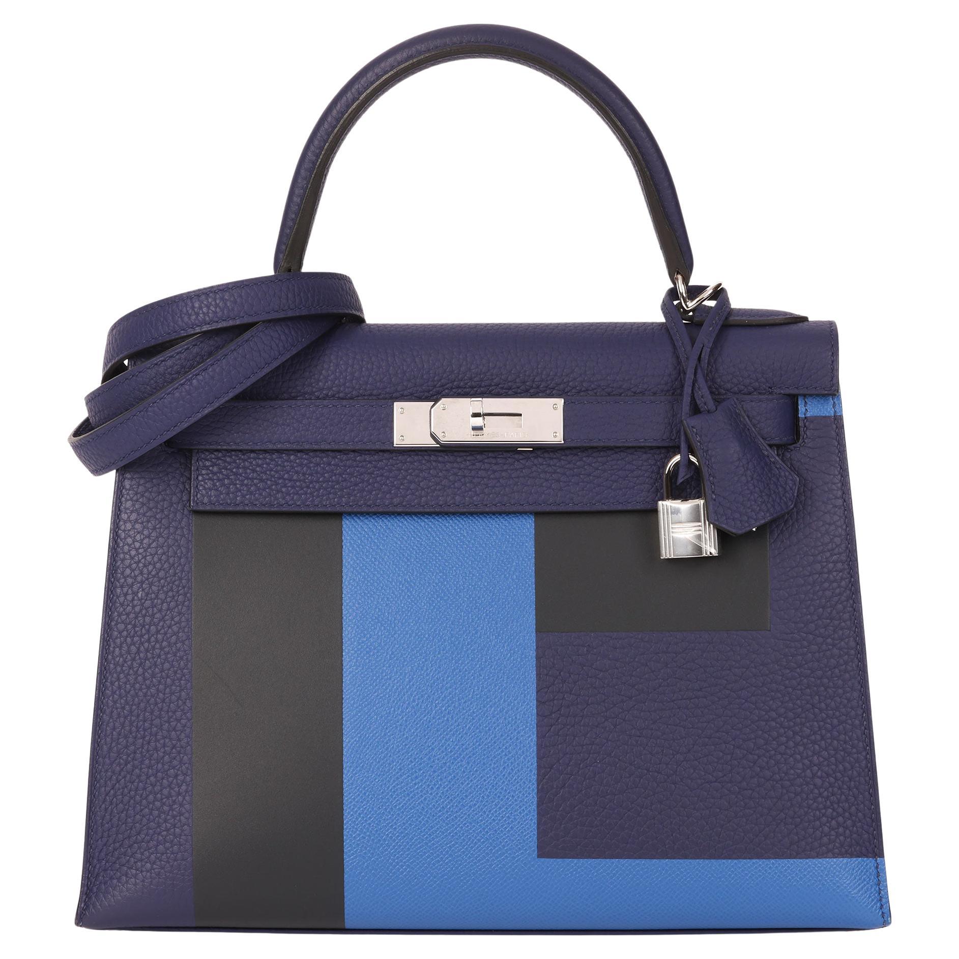 2018 Hermes Blue Encre, Blue Zellige, Black, Vert Cypress, Leather Kelly 28cm