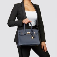 2018  Hermès  Blue Nuit Togo Leather Birkin 30cm