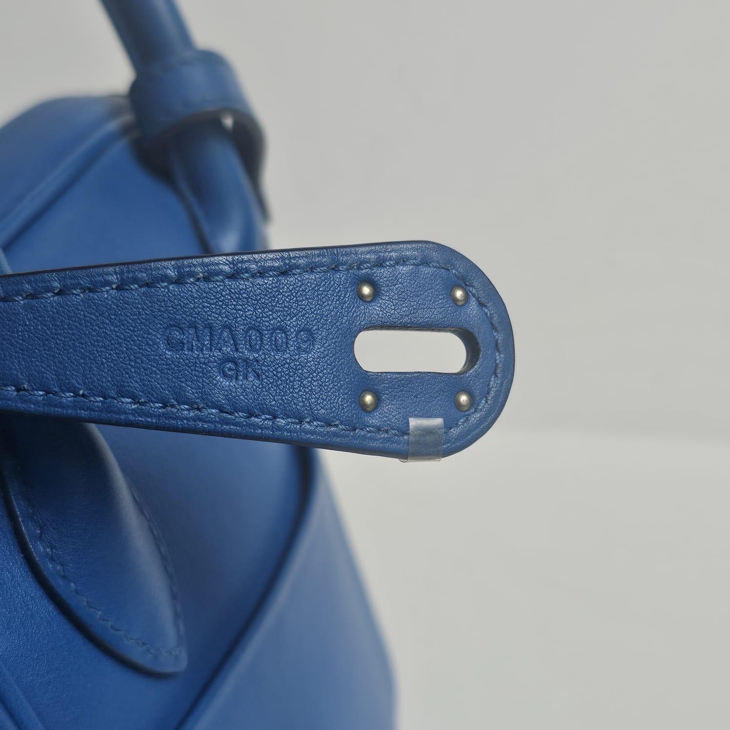 2018 Hermes Blue Zanzibar Swift Tressage Lindy 26 Bag For Sale 6