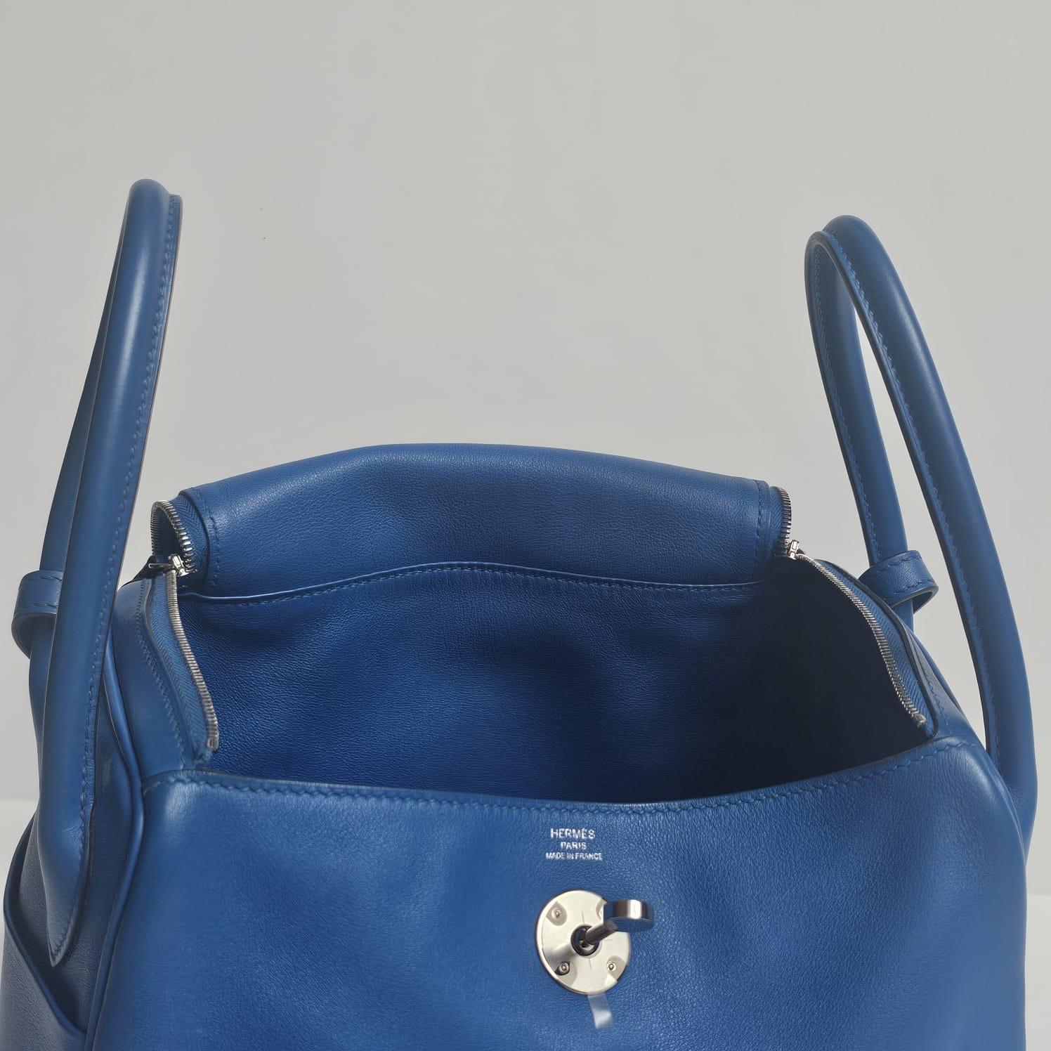 2018 Hermes Blue Zanzibar Swift Tressage Lindy 26 Bag For Sale 1