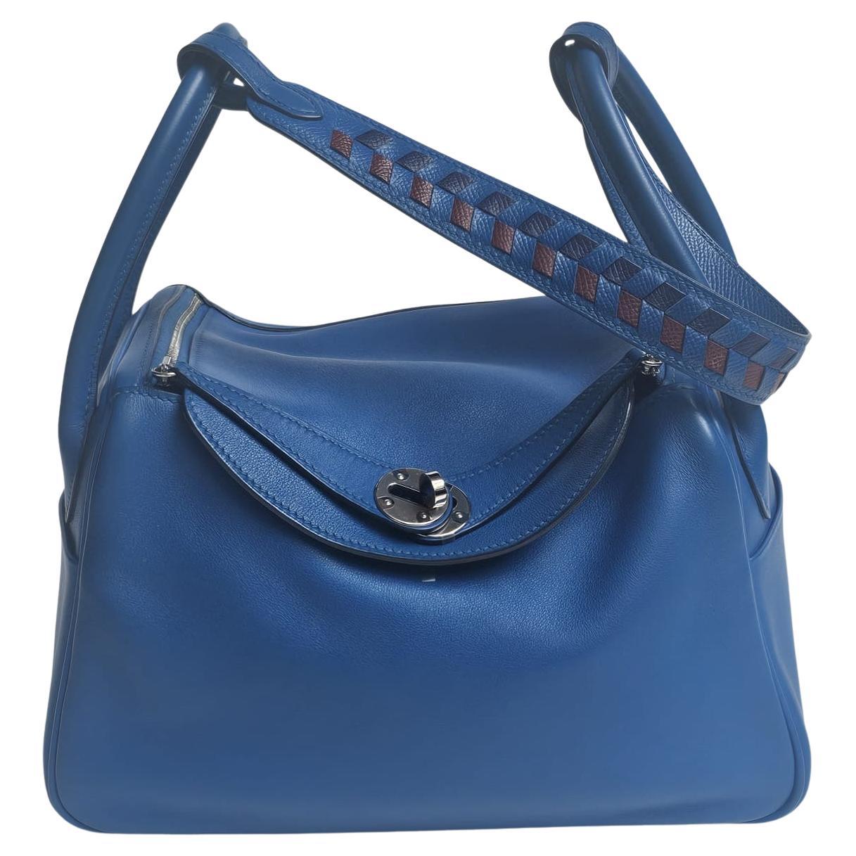 2018 Hermes Blue Zanzibar Swift Tressage Lindy 26 Bag