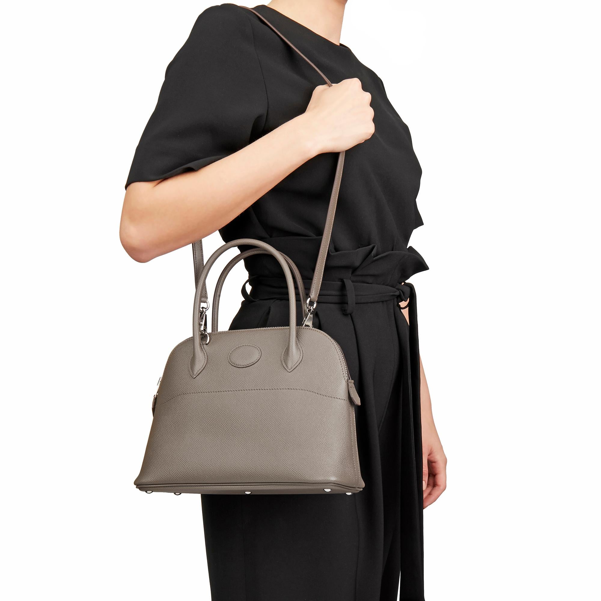 2018 Hermès Etain Epsom Leather Bolide 27cm 7