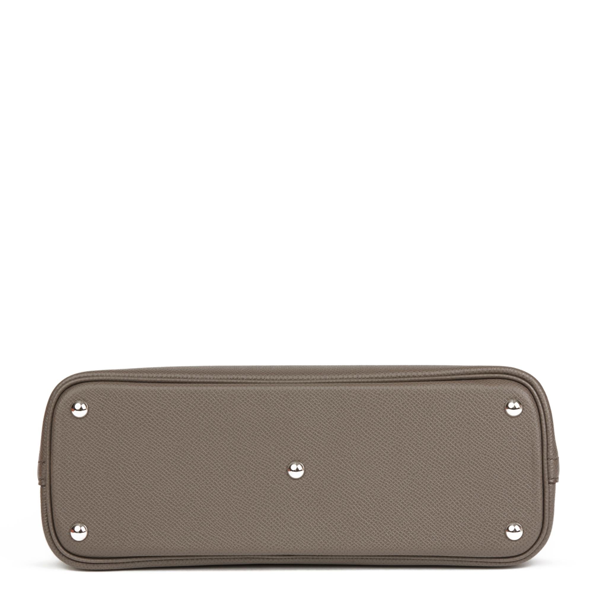 Women's 2018 Hermès Etain Epsom Leather Bolide 27cm