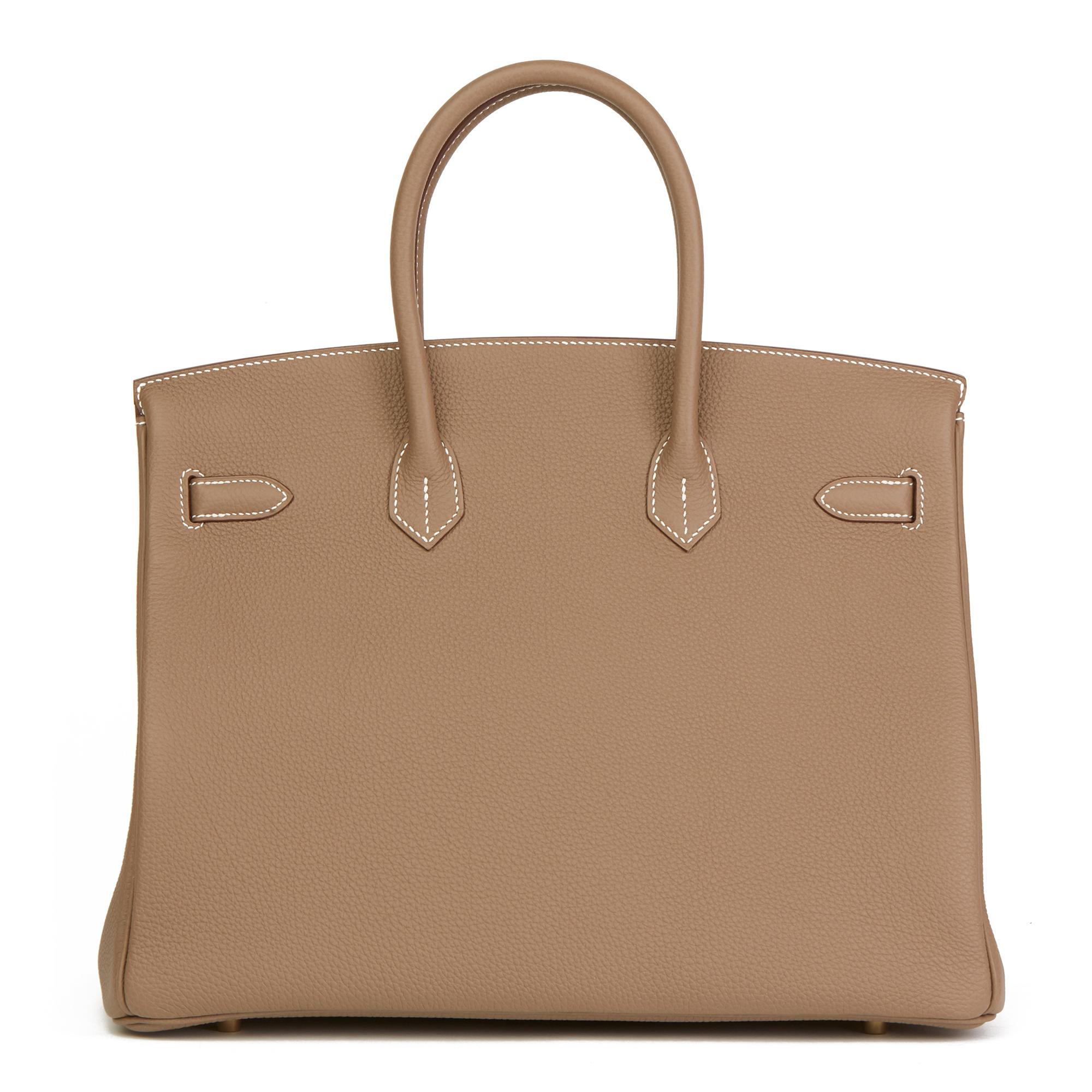 2018 Hermès Etoupe Togo Leather Birkin 35cm In New Condition In Bishop's Stortford, Hertfordshire