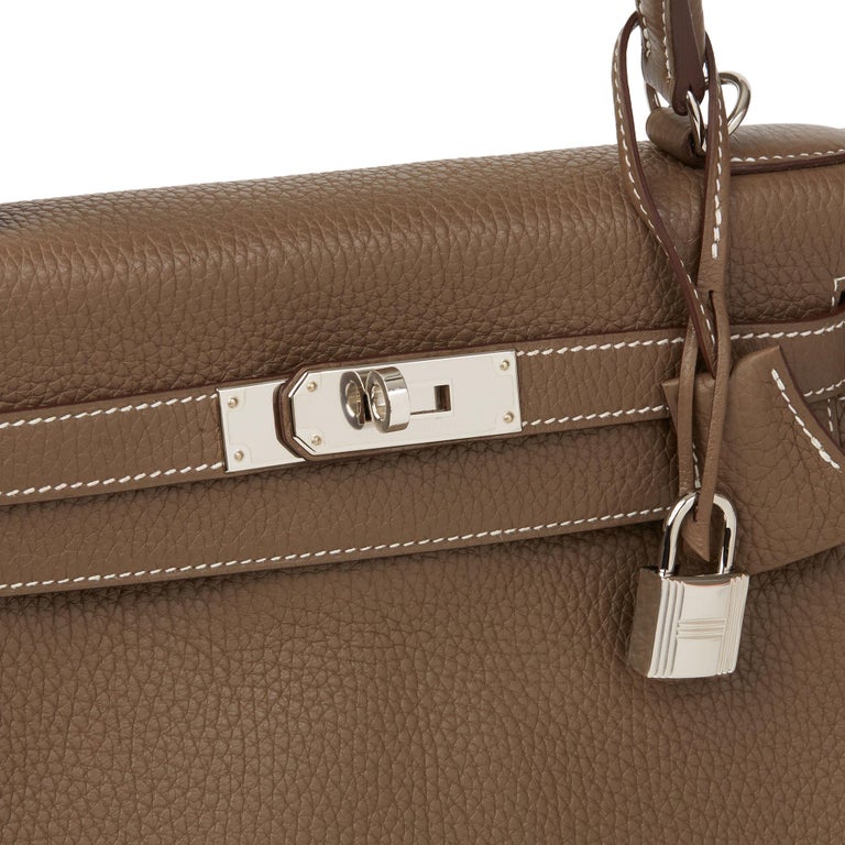 Hermès Etoupe Retourne Kelly 28cm of Togo Leather with