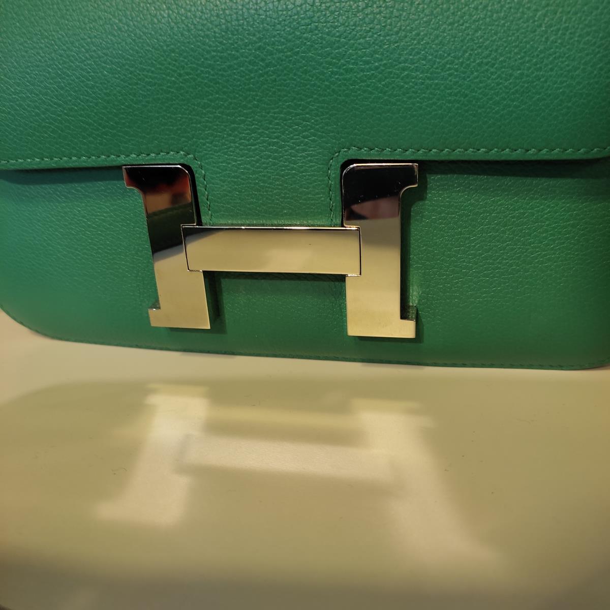 hermes green constance bag