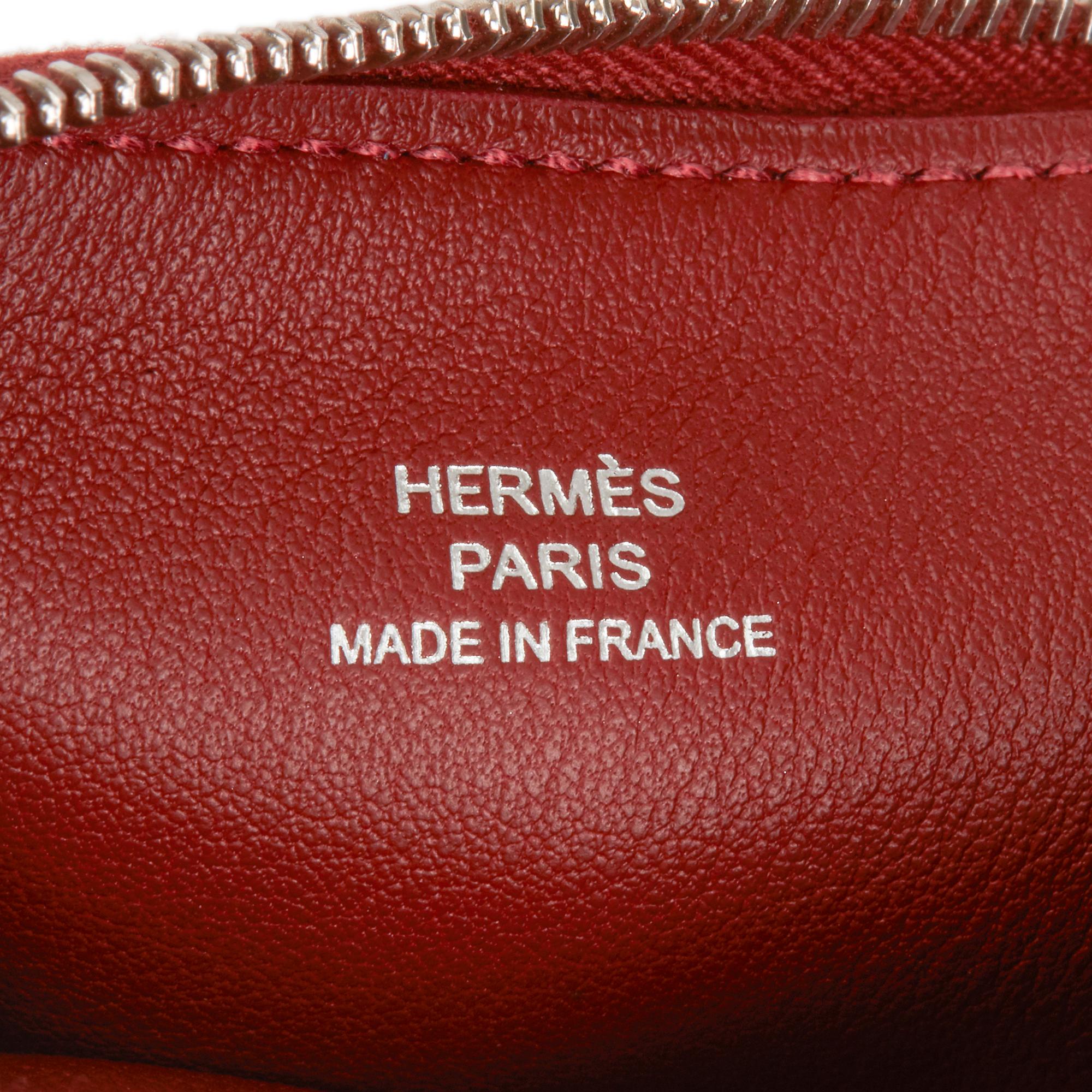 Women's 2018 Hermes Juane Ambre, Rouge H & Rose Azalee Swift Leather Carre Pocket Pouch