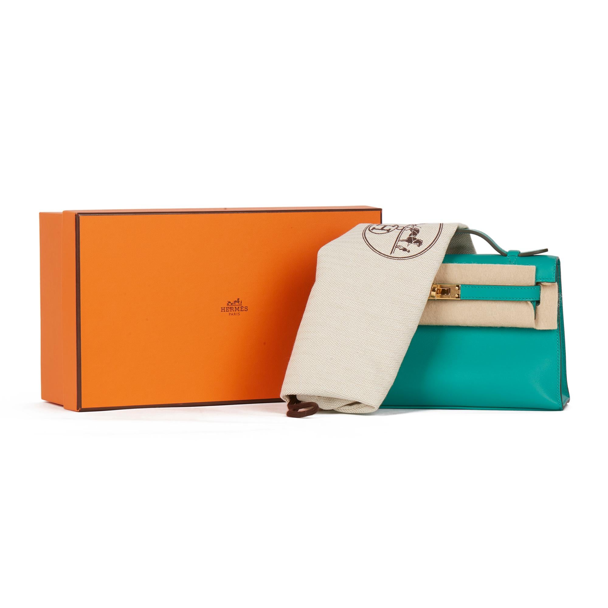 2018 Hermès Vert Verone Swift Leather Kelly Pochette 4