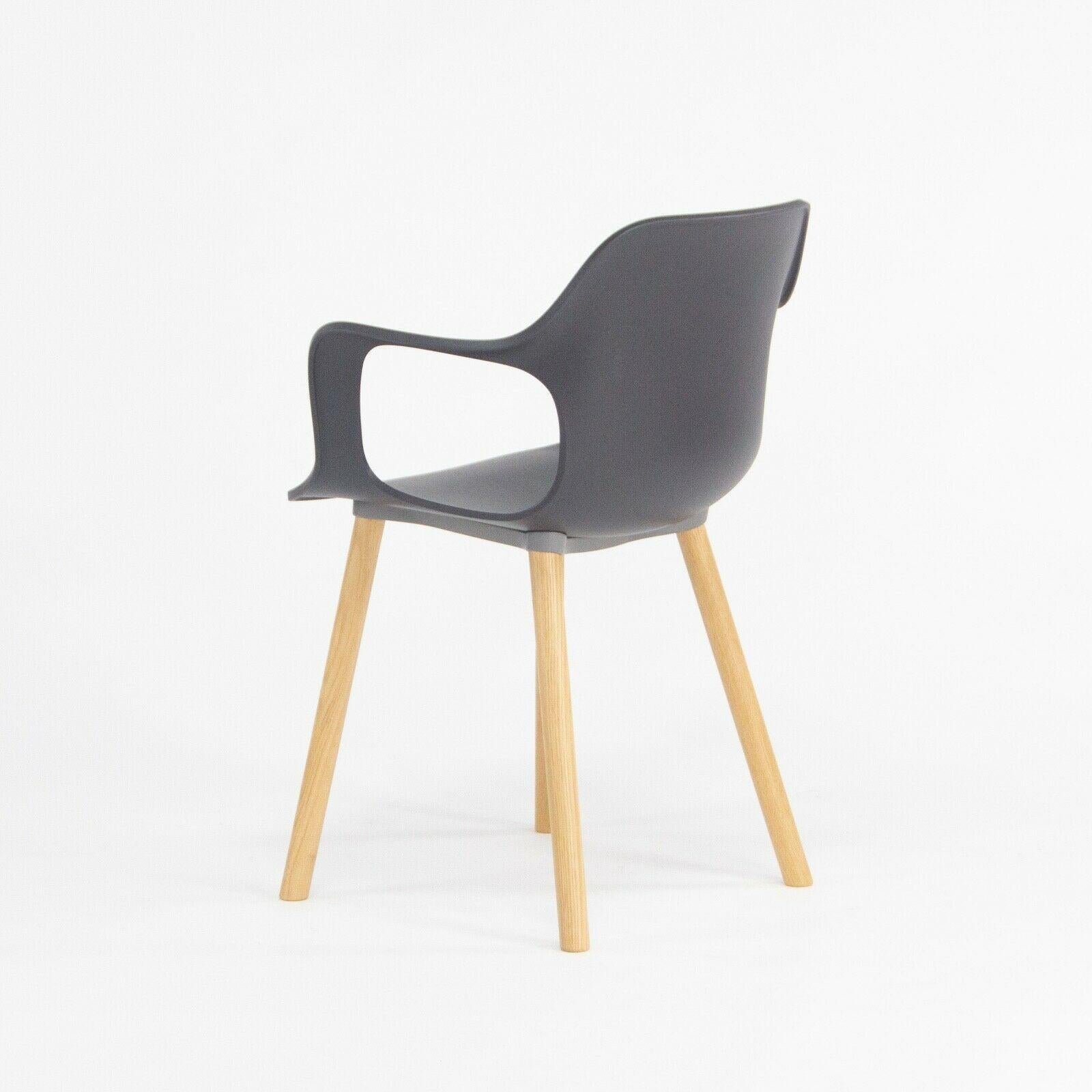 Listed for sale is a HAL Armchair with natural oak wooden legs designed by Jasper Morrison and produced by Vitra.
This chair was specified with a black plastic seat and oak legs. The chair shows minimal if any notable wear. It was produced in 2018