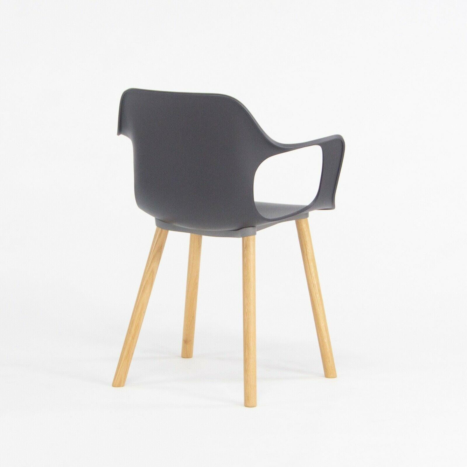 Swiss 2018 Jasper Morrison for Vitra HAL Armchair with Black Seat and Oak Wood Legs For Sale